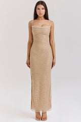 Calla Seapearl Embellished Maxi Dress