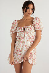 Princess Rose Print Mini Dress