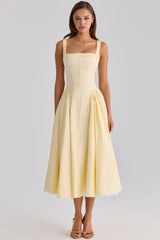 Dorothy Lemon Cotton Midi Sundress