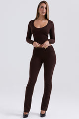 Ama Chocolate Cashmere Blend Trousers