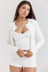 Riva White Summer Knit Cardigan
