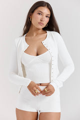 Riva White Summer Knit Cardigan