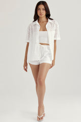 Mae White Broderie Anglaise Shorts