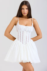 Rosaria White Cotton Corset Mini Dress