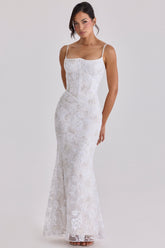 Naeva White Hand Beaded Embellished Bridal Gown
