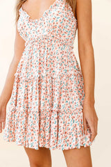 Buttercup Frill Trimmed Babydoll Dress Floral Print Pink