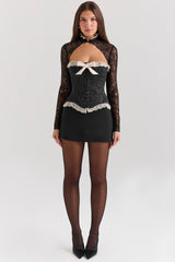 Perdita Black Metallic Jacquard Corset & Bolero