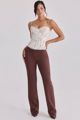 Chiara Espresso Brown Straight Leg Trousers