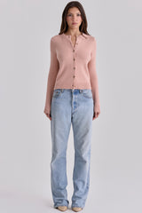 Signature Peach Cashmere + Merino Wool Cardigan