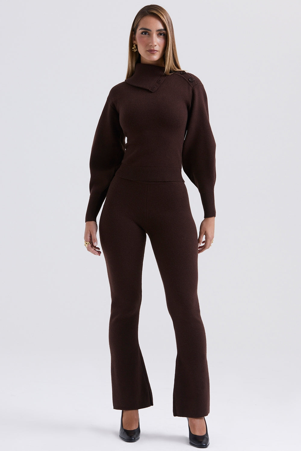 Nereida Chocolate Cashmere Blend Trousers