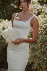 Leonie Ivory Satin Button Back Bridal Gown
