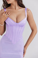 Breeze Orchid Satin Corset Maxi Dress