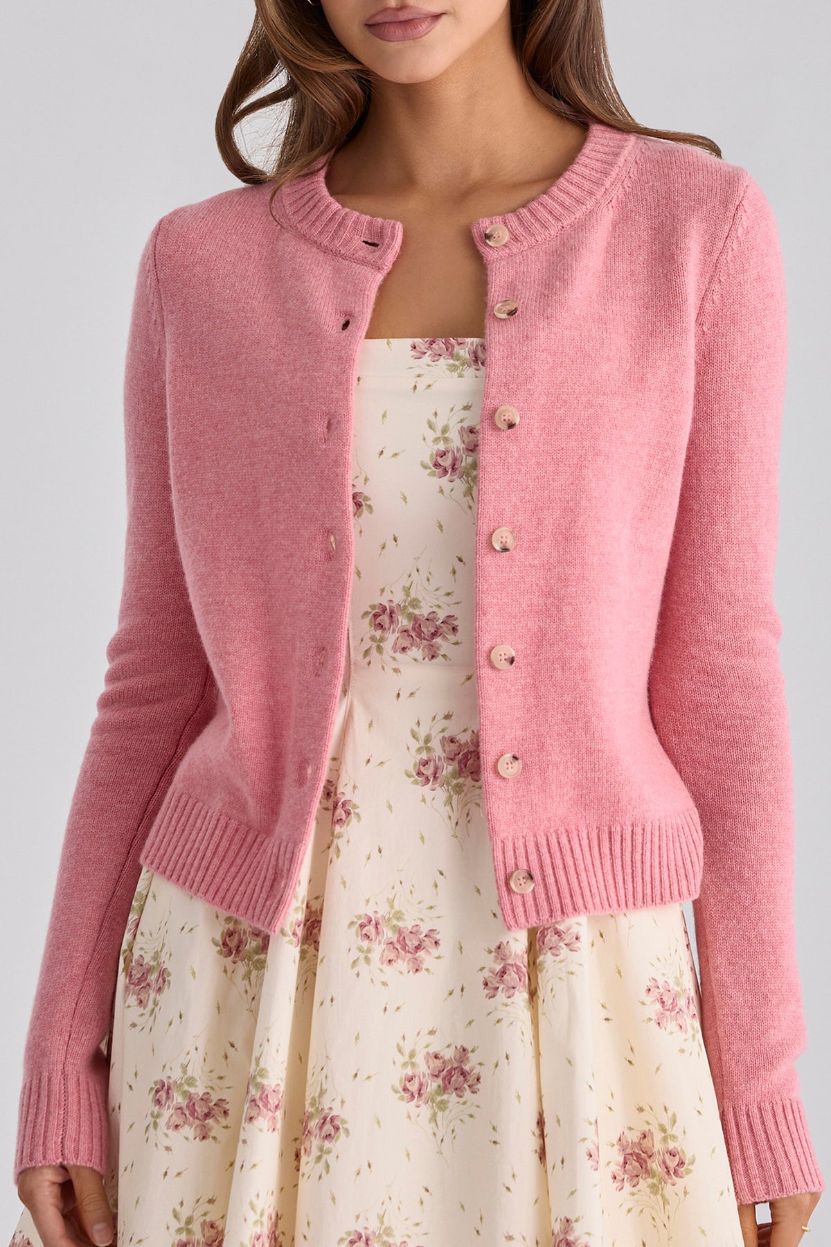 Signature Raspberry Cashmere + Merino Wool Cardigan