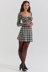 Malika Red Tartan Corset Mini Dress