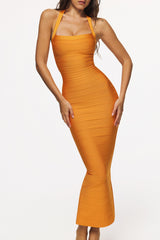 The Silhouette Mango Halter Neck Bandage Maxi Dress