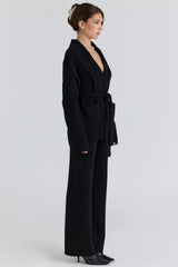 Chelsea Black Cashmere + Wool Trousers
