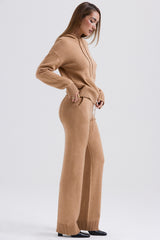 Yalina Camel Cashmere Blend Trousers