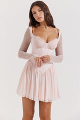 Vivi Soft Peach Corset Mini Dress