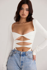 Danica White Cutout Bodysuit