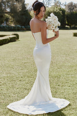 Camellia Ivory Strapless Satin Bridal Gown