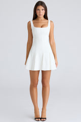 Amelie Vintage Ivory Stretch Crepe Mini Dress