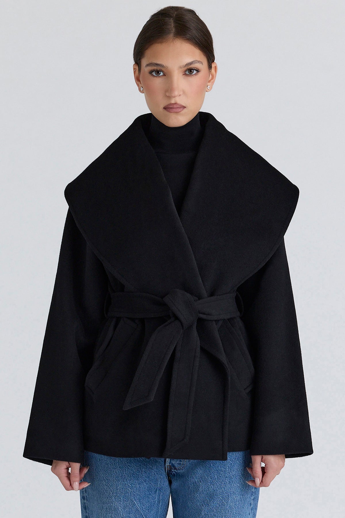 James Black Wool Shawl Collar Jacket