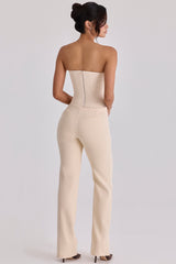 Chiara Vintage Ivory Crepe Straight Leg Trousers