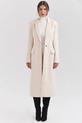 Remi Ivory Single Breasted Long Coat
