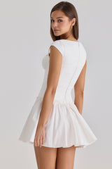 Kaia White Cotton Mini Dress