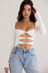 Danica White Cutout Bodysuit