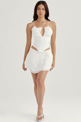 Orla White Chiffon Strappy Corset