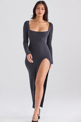 Tolani Charcoal Cashmere Knit Maxi Dress