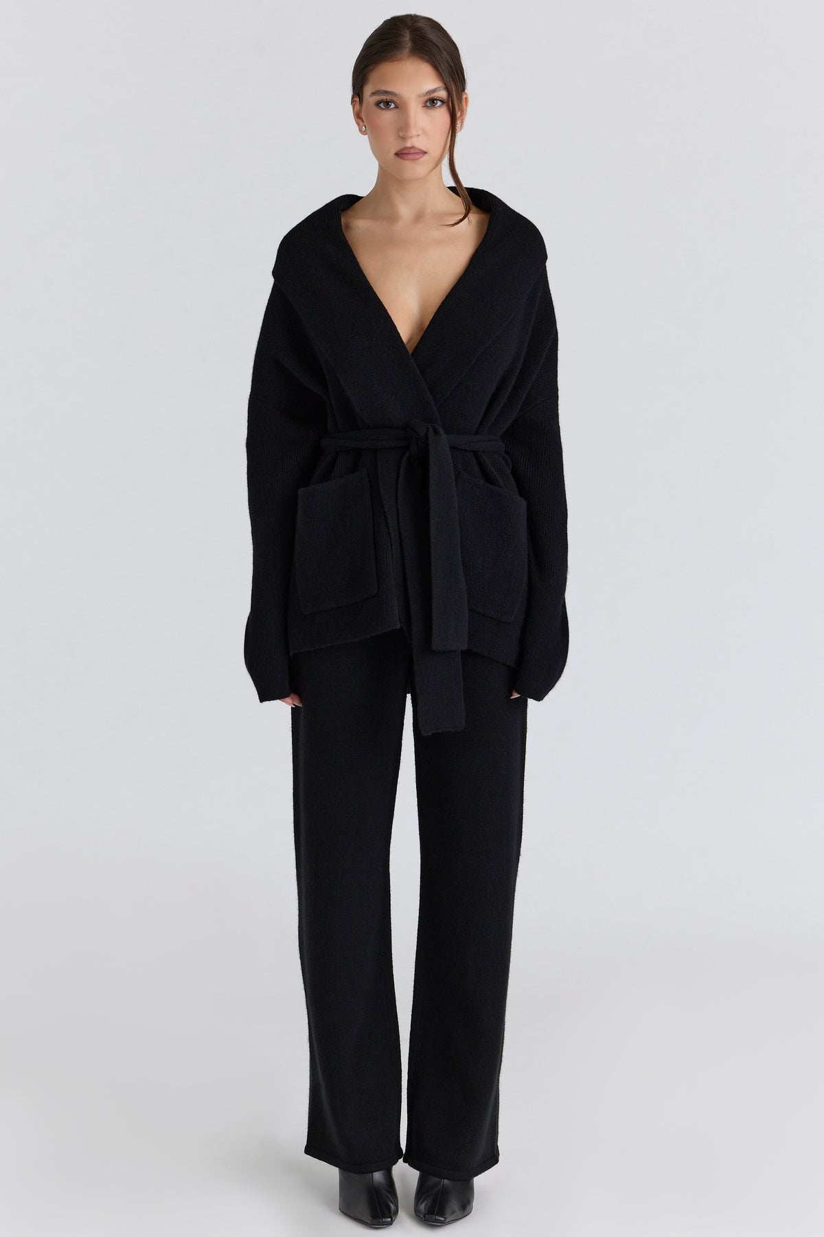 Chelsea Black Cashmere + Wool Trousers