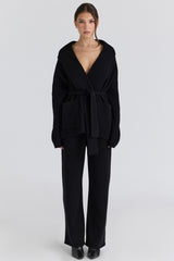 Chelsea Black Cashmere + Wool Trousers
