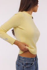 Abbie Lemon Merino Wool + Cashmere Crew Neck Sweater