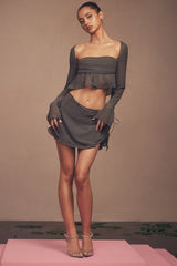 Clarice Shadow Floaty Layered Mini Skirt