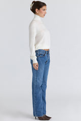Angel Ivory Silk + Wool Roll Neck Sweater