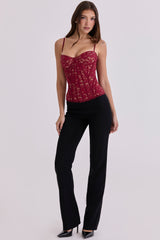 Chiara Black Straight Leg Trousers