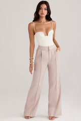 Alivia Beige Loose Fit Trousers