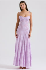 Seren Orchid Floral Lace Back Maxi Dress