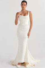 Emilie Off White Satin Mermaid Bridal Gown
