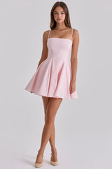 Dolly Pink Cotton Flared Mini Sundress
