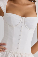 Kaia White Cotton Mini Dress