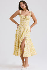 Carmen Buttercup Vintage Floral Print Cotton Bustier Sundress