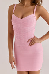 The Cinch Lychee V Waist Mini Bandage Dress