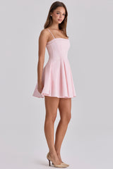 Dolly Pink Cotton Flared Mini Sundress
