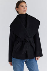 James Black Wool Shawl Collar Jacket
