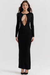 Keeya Black Knit Maxi Dress