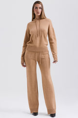 Yalina Camel Cashmere Blend Trousers