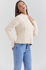 Jasper Cream Chunky Cable Knit Sweater